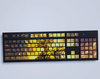 Dragon Ball Z Goku Gold Tastenkappen Set: Cherry Profil, Backlit PBT 104 Tastenkappen