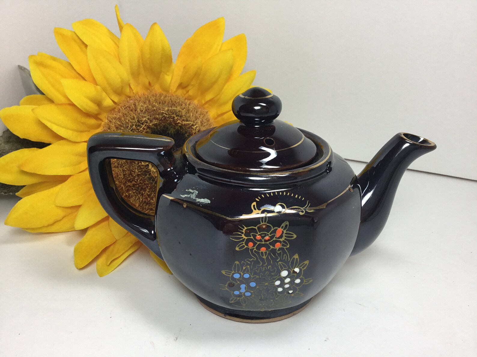 Vintage Miniature Teapot. Acme China. Hand Painted. Made in Etsy