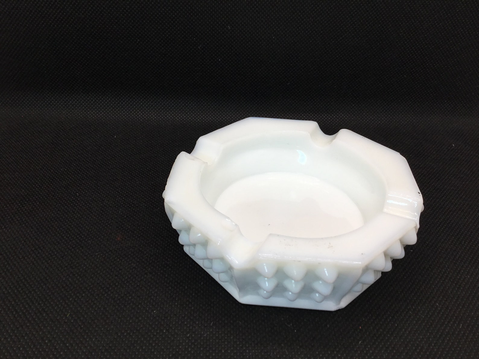 Hobnail Milk Glass. Ashtray Vintage Glassware Etsy