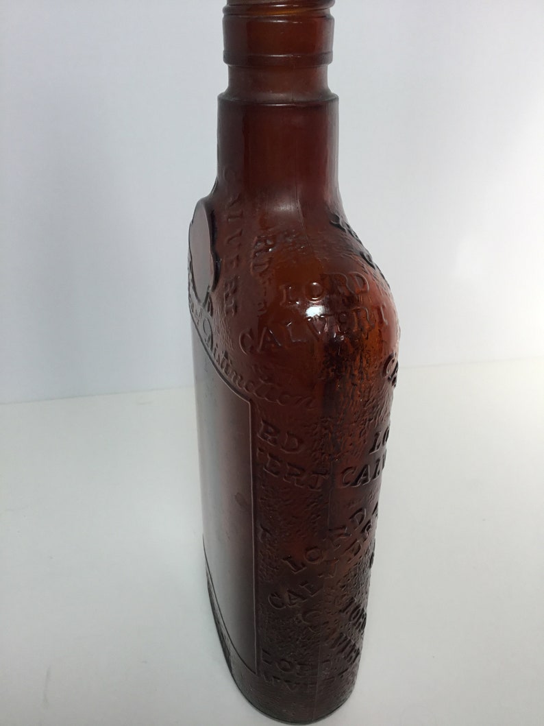 Amber Glass Lord Calvert Whiskey Flask Bottle. One Pint. Men Etsy