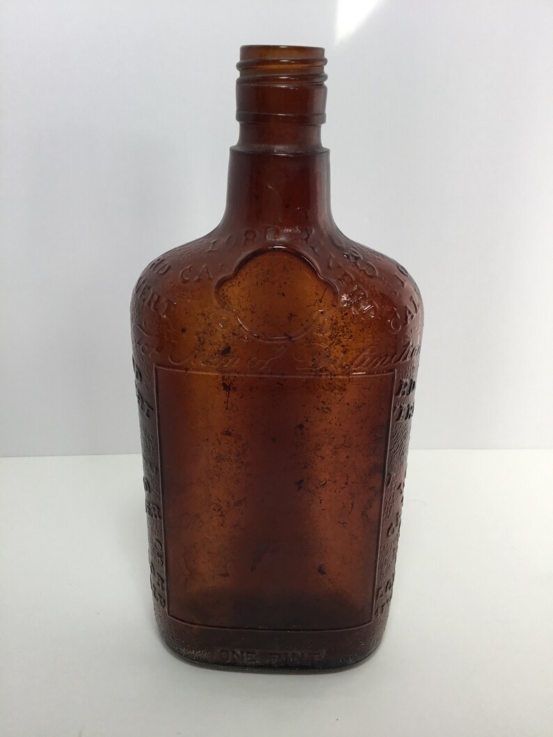 Amber Glass Lord Calvert Whiskey Flask Bottle. One Pint. Men Etsy