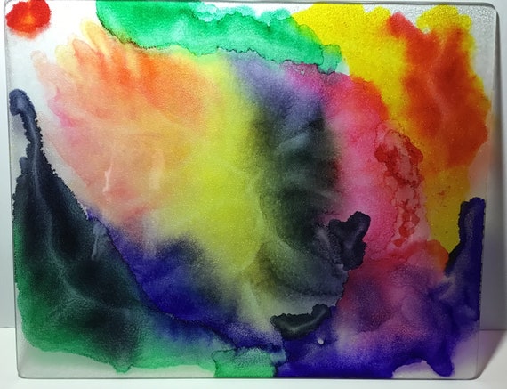 Decorative Glass Cutting Board Abstract Artist Created Etsy