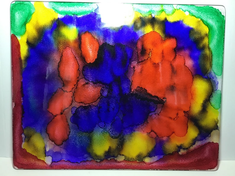 Decorative Glass Cutting Board Abstract Artist Created Etsy