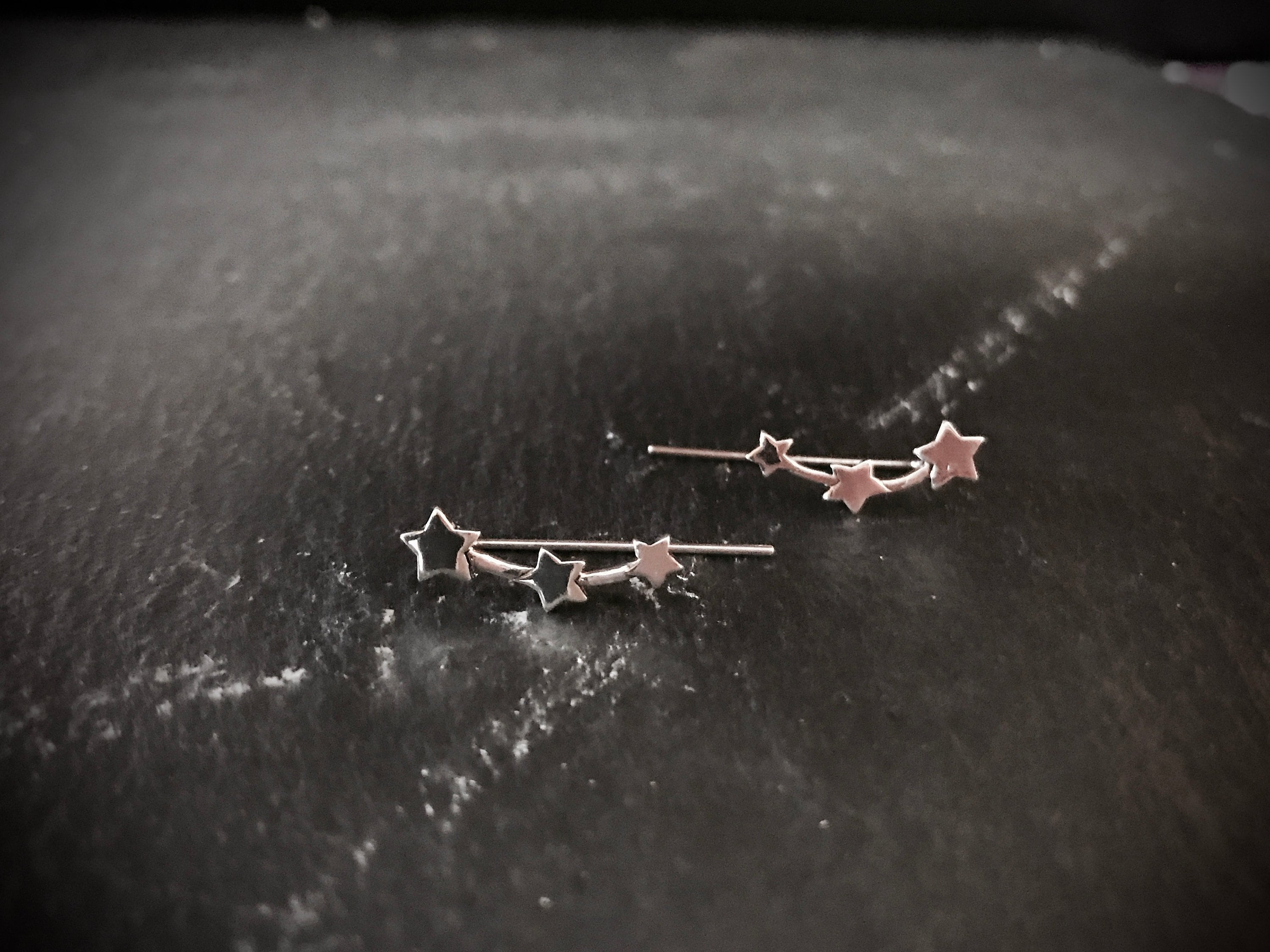 Dainty 3 Star Sterling Silver Stud Earrings – .925 Silver Climber Crawler Ear Studs 8 thumbnail image