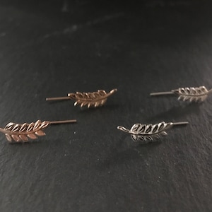 Sterling Silver Leaf Ear Climbers, Olive Vine Ear Crawlers, Leaves Earrings, Ear Climbers