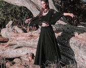 Black Wrap Maxi Skirt Boho Skirt Organic Cotton Skirt for Women Long Boho Skirt Tribal Festival Organic Clothing Shamanic Clothing