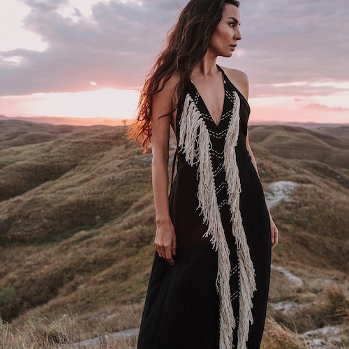 boho black bridesmaid dresses