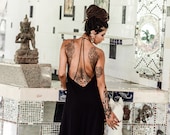 Black Wedding Dress Boho Dresses for Women Black Bridesmaid Dress Black Boho Dress Slip Evening Formal Dress Prom Dress
