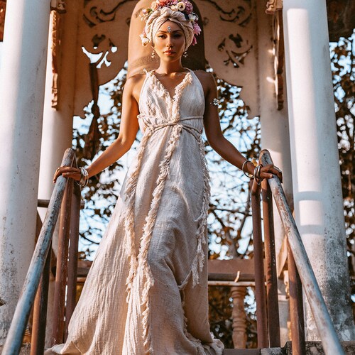 Boho Wedding Dress • Casual Wedding Dress • Hippie Wedding Dress • Beach Wedding Dress • Off White Western Country Bohemian Wedding Dress