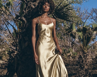 gold slip dress maxi
