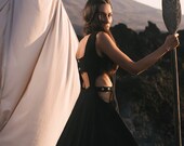 Black Wedding Boho Bohemian Maxi Dress Sexy Evening Cocktail Long Elf Gypsy Tribal Witch Dress Organic Goddess Gothic Maxi Halloween Dress