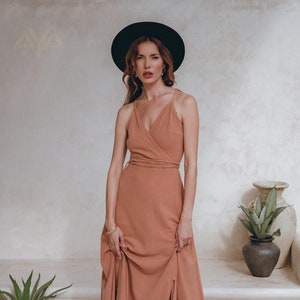 Timeless and elegant: our open backSummer Dresses are handmade with sustainably dyed raw cotton - perfect to wear as a wedding guest dress or bohemian maxi dress!