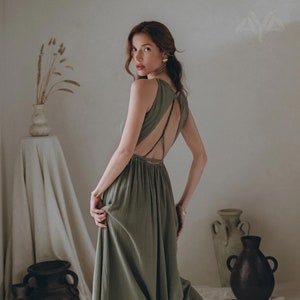 Boho olive green dress shop