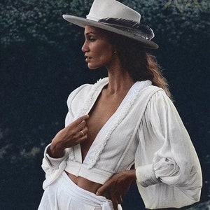 Off-White Gaia Top • Cuffed Sheer Puff Sleeved Blouse • Light Jacket Hand Embroidered • Boho Organic Crop Top • Bohemian Natural Jacket