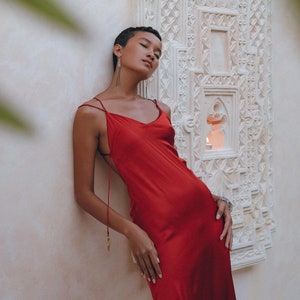Red Silk Nightgown Etsy