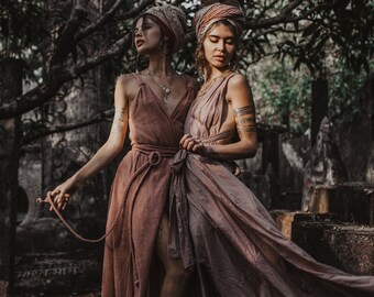 sage green boho bridesmaid dress