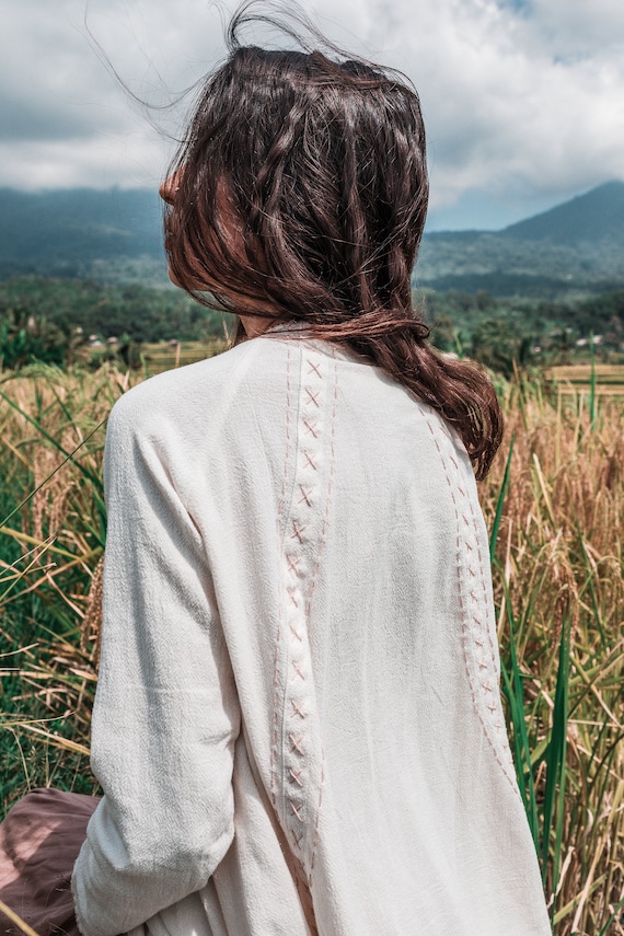 white boho cardigan