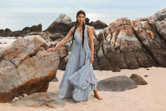 Etsy dusty blue dress cheap
