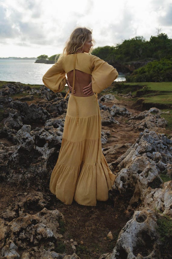long sleeve prom dresses rose gold MACloth Long Sleeves Sequin Hi-Lo Prom Dress Rose Gold Evening Formal Gown Rose Gold / Above Knee / US8 main image 1