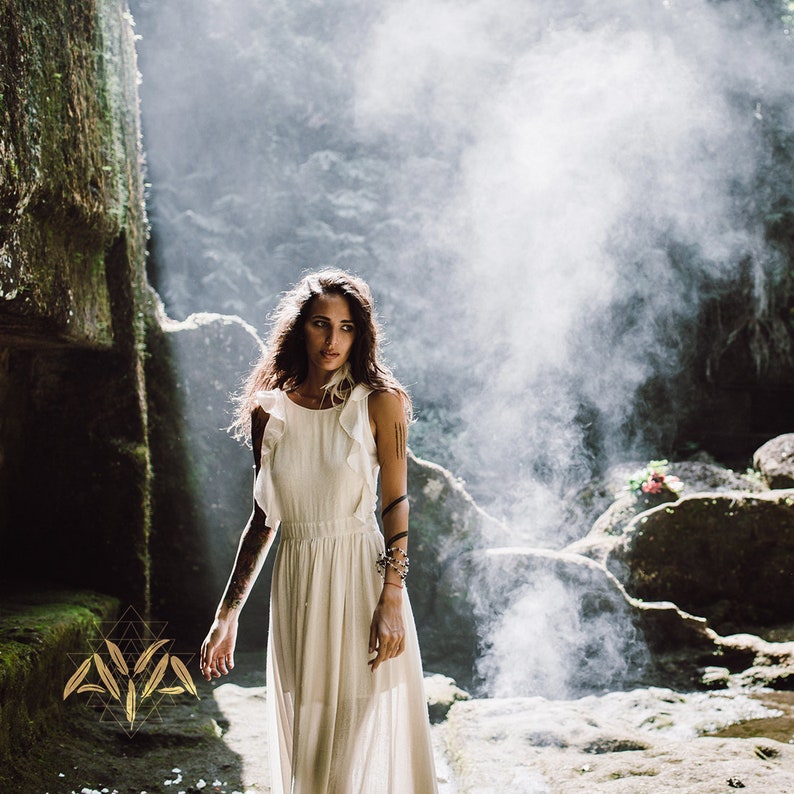 "Aloka" Summer Bohemian Dress - Stylish Summer Wedding Dress - Perfect for Minimalist & Cottagecore Aesthetic