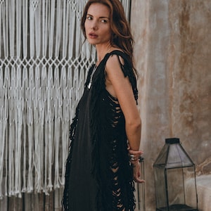 Chic & Practical - Discover ultimate comfort and style with this frayed beach cover up dress! Lightweight & made of breathable handwoven cotton, this black dress will keep you looking & feeling fabulous!