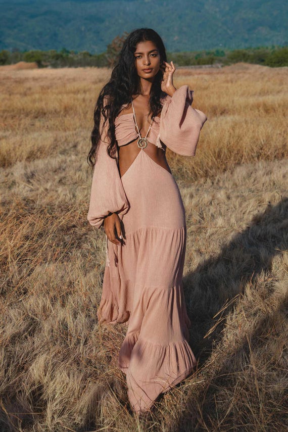 Blush Rose Samudra Linen Cotton Maxi Dress Open Back Resort Goddess Gown - Etsy New Zealand Blush Rose Samudra Linen Cotton Maxi Dress Open Back Resort Goddess Gown - Etsy New Zealand