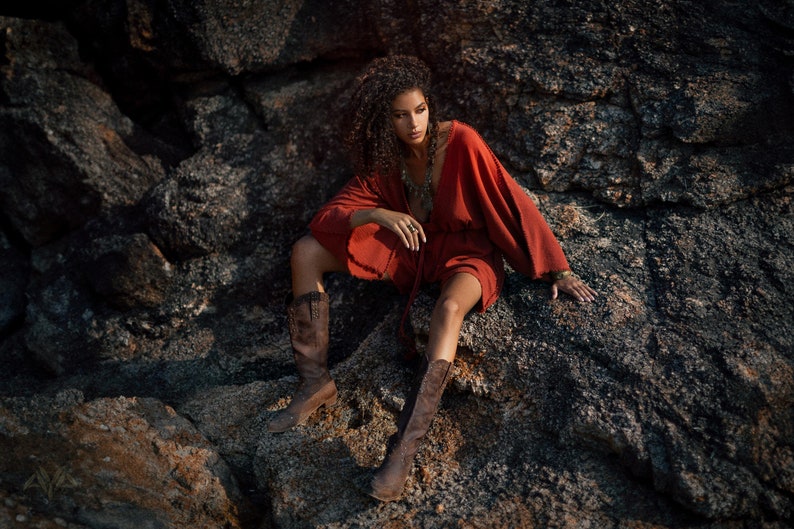 Elevate Your Style with Our Red Wide Leg Mini Jumpsuit!