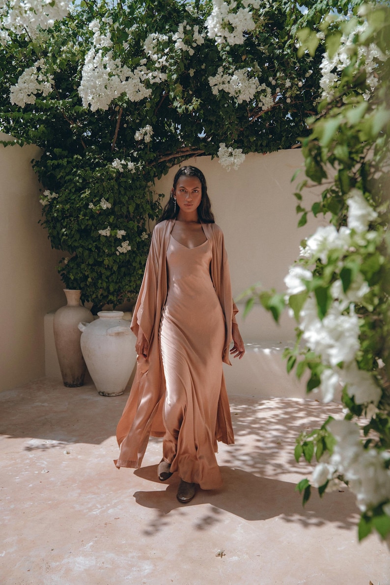 This beautiful Silk Maxi dress is the perfect choice for a special occasion. Crafted from organic Ahimsa Silk with botanically dyed fabric, it’s sure to make a statement. Available in four sizes XS-L.