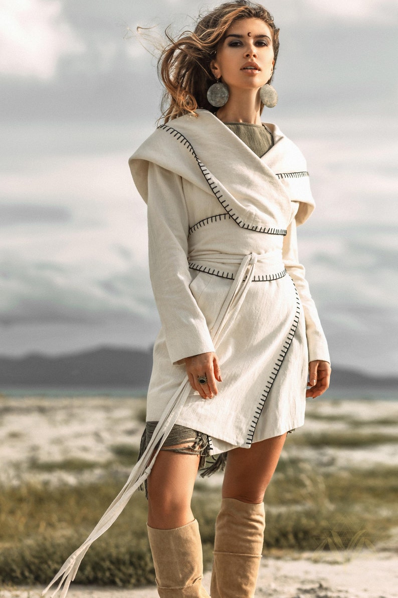 Belted Wrap Cardigan - Look beautiful and feel comfortable with this luxurious hand-woven linen and viscose belted wrap cardigan.