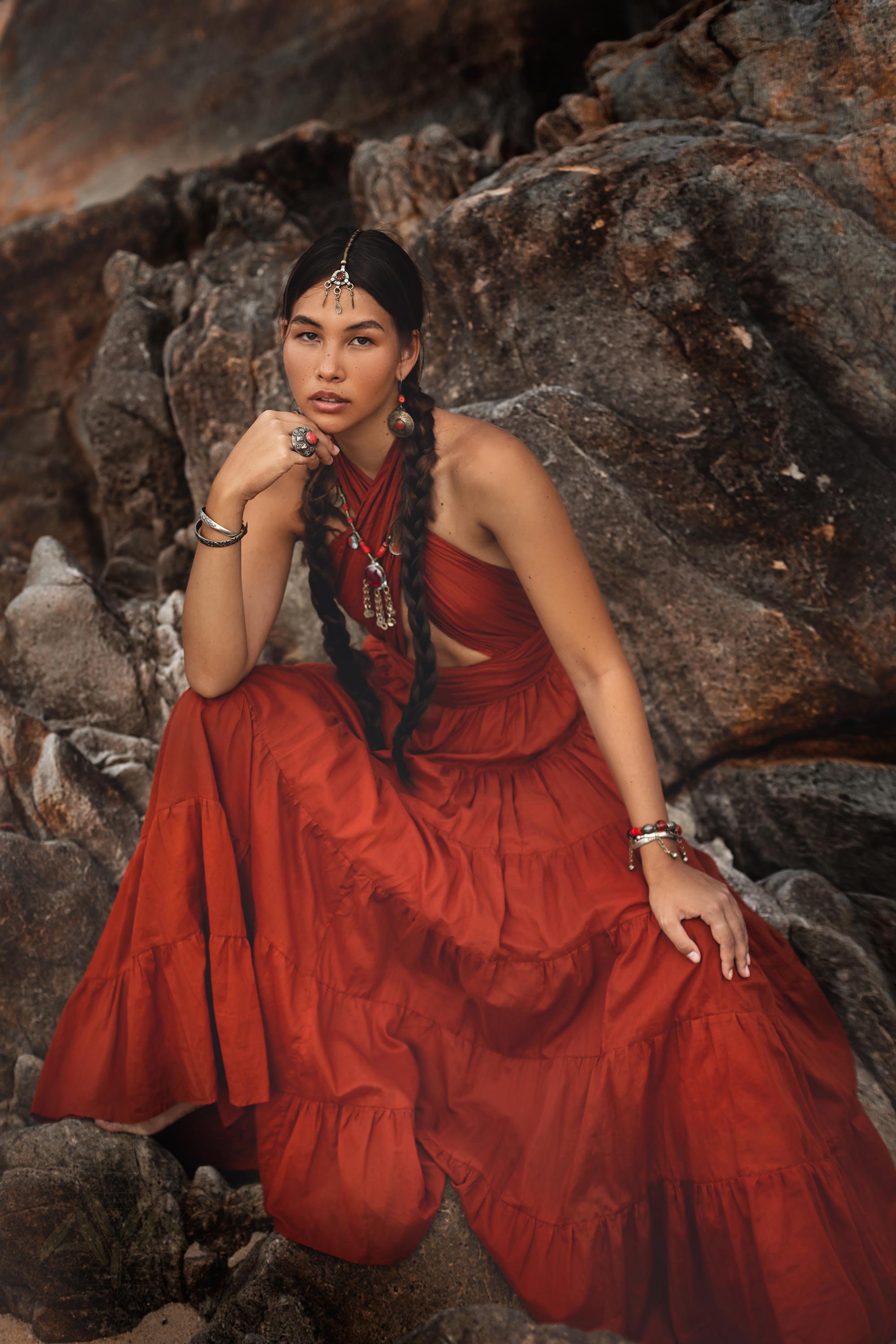 brown and red dress For the Storyline Mocha Brown Multi Floral Jacquard Maxi Dress