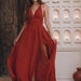 Goddess Dress • Greek Goddess Dress • Red Dresses for Women • Boho Bridesmaid Dress • Prom Bohemian Dress • Priestess Adjustable Back Dress 