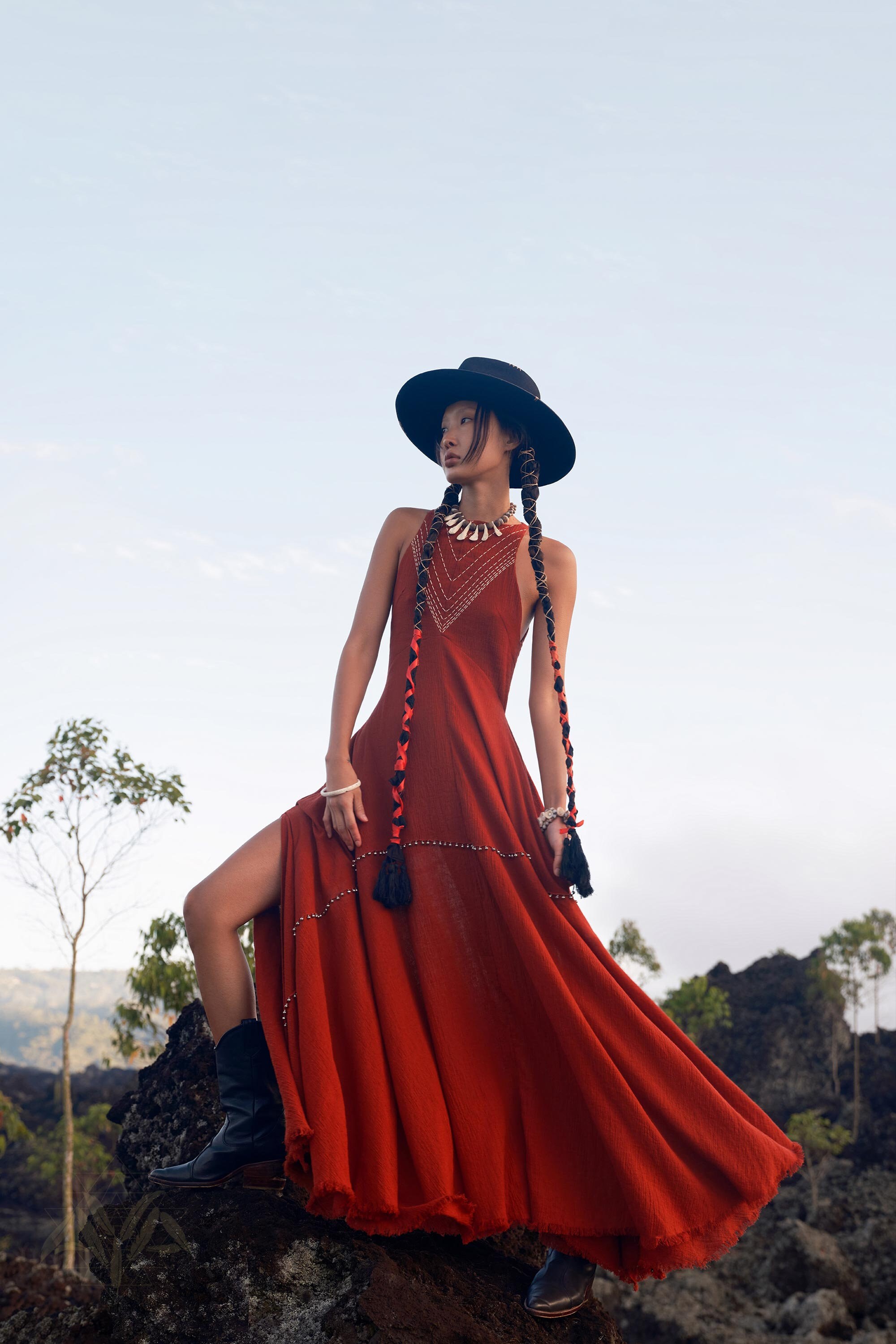 goddess red dress Pronovias | Cisne Goddess Red Chiffon Evening Dress HK