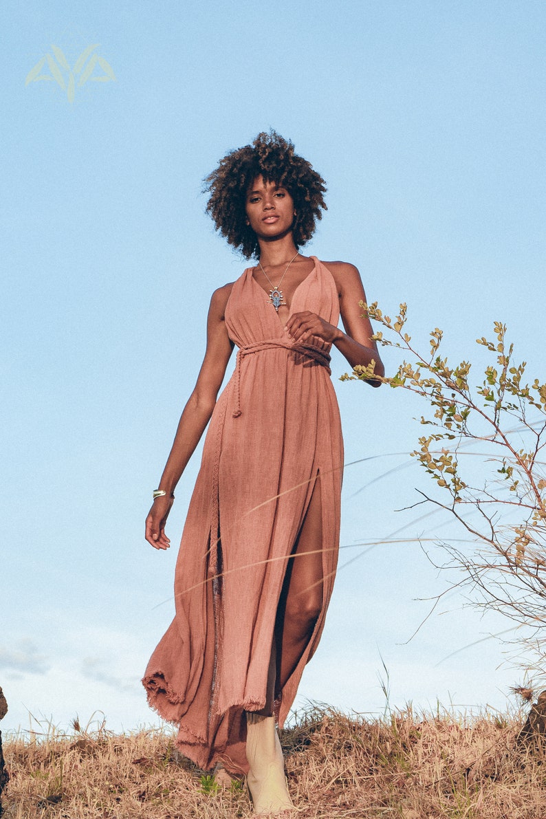 Choose the softest and trendiest Boho Dress for Women; organic cotton with raw cotton edging and available in 5 different sizes.