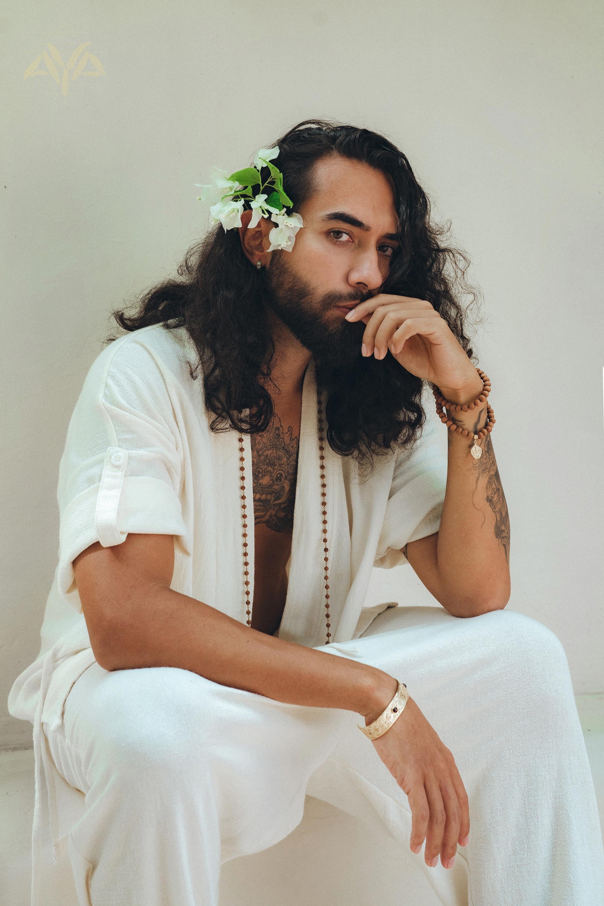 Off White Kimono For Men • Boho Jackets Wraps • Hippie Boho Cardigan Men • Minimalist Kimono Jacket Wrap • Tribal Festival Rave Clothing Man