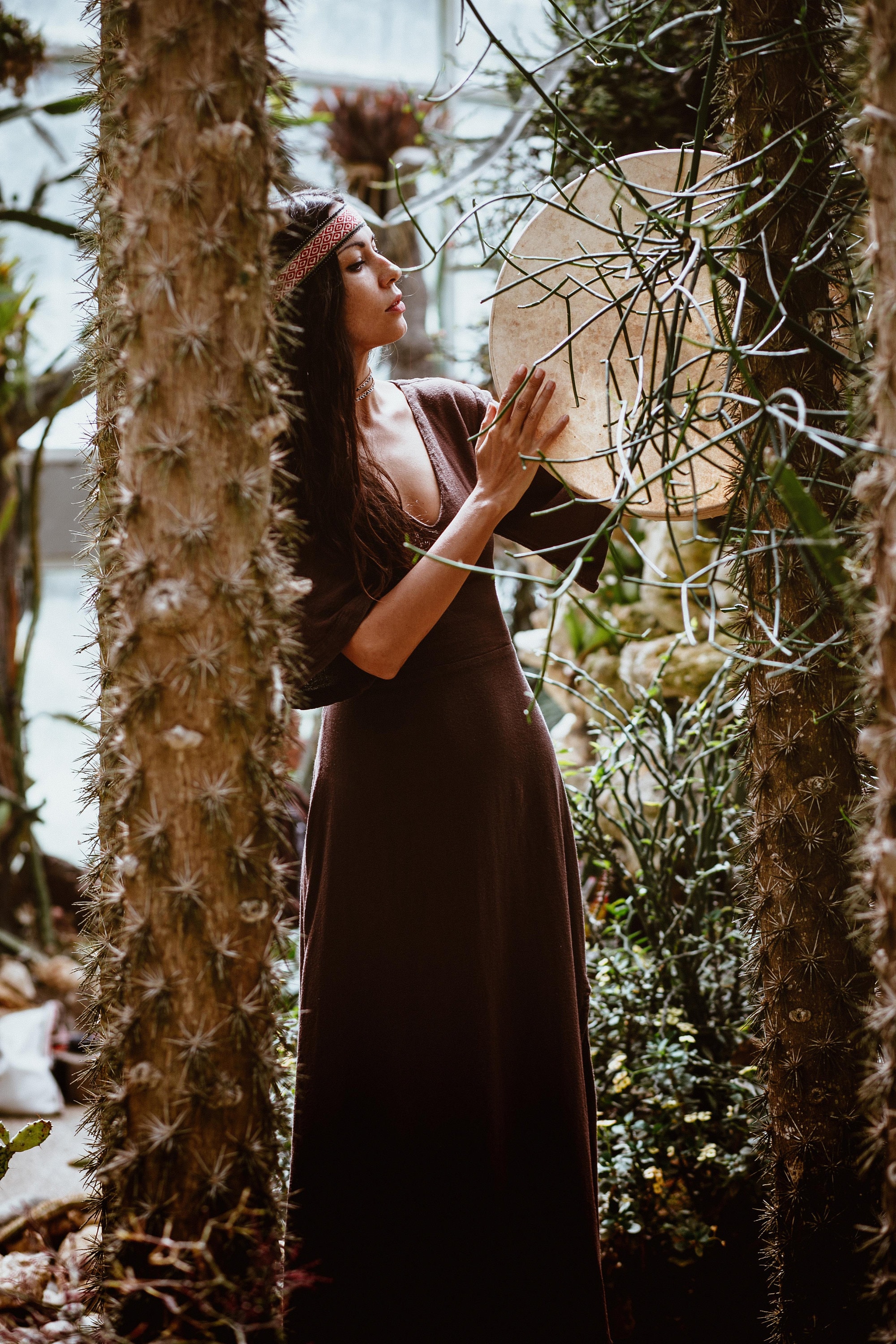 brown bohemian dress Luna Maxi Dress Dusty Rose/Light Brown / S