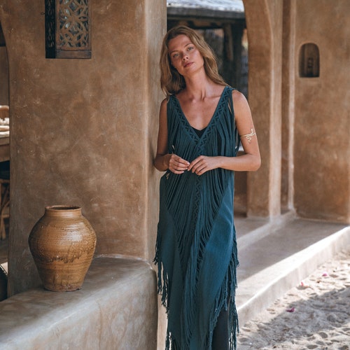 bohemian see through dress