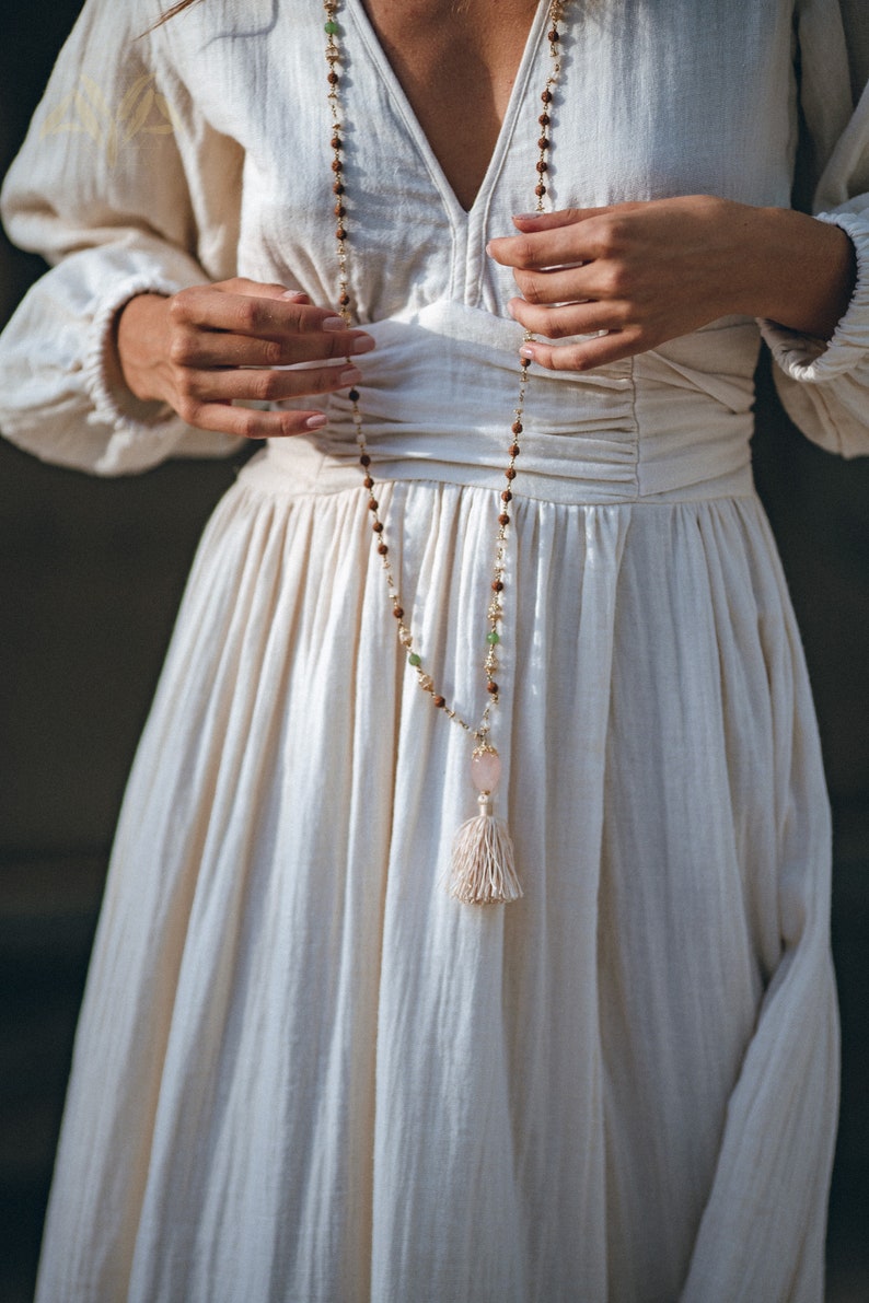 White Maxi Dress \u2022 Boho Dresses for Women \u2022 Long Sleeve Maxi Dress \u2022 Boho Maxi Dress \u2022 Sustainable Organic Cotton Bridesmaid Dress