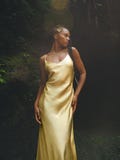 Gold Organic Silk Dress • Summer Beach Bridesmaid Slip • Bohemian Natural Backless Elegant Strapped Maxi Gown • Goddess Minimalist Dress • product logo