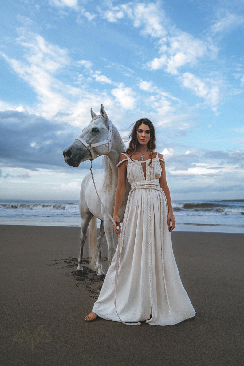 Stunning Off White Greek Goddess Dress perfect for any special occasion!