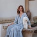 Boho Dresses for Women • Bridesmaid Dress • Sky Blue Bohemian Prom Dress • Boho Maxi Dress • Long Sleeve Dress • Light Cotton Casual Dress