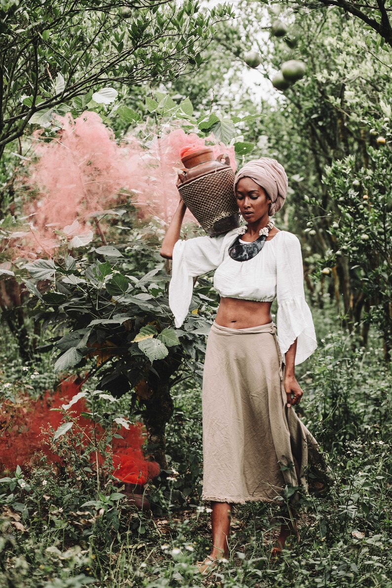 boho maxi wrap skirt