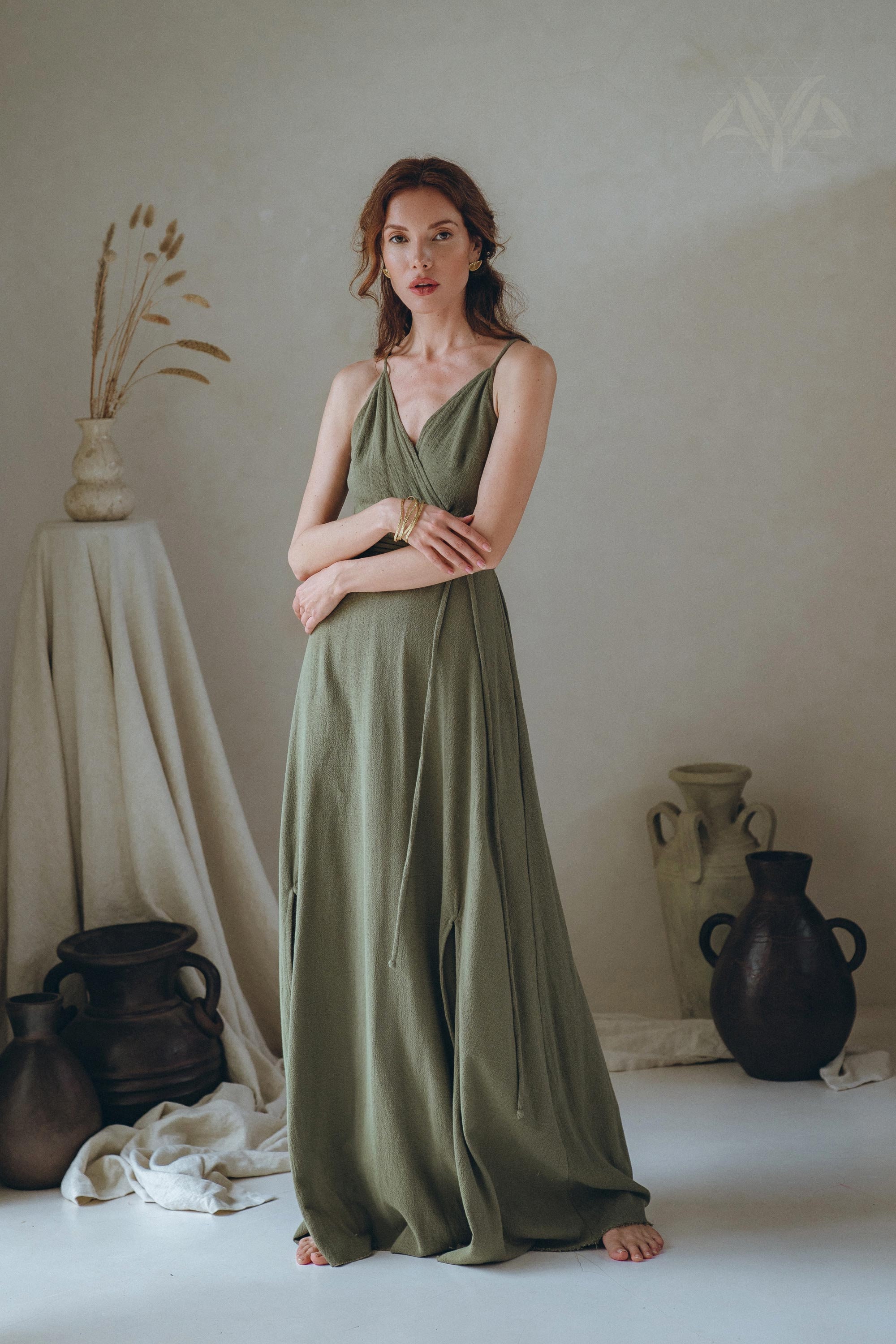 blue dress for baby girl Sage Green Long Chiffon Bridesmaid Dress Bohemian High Collar Skirt – TANYA  BRIDAL