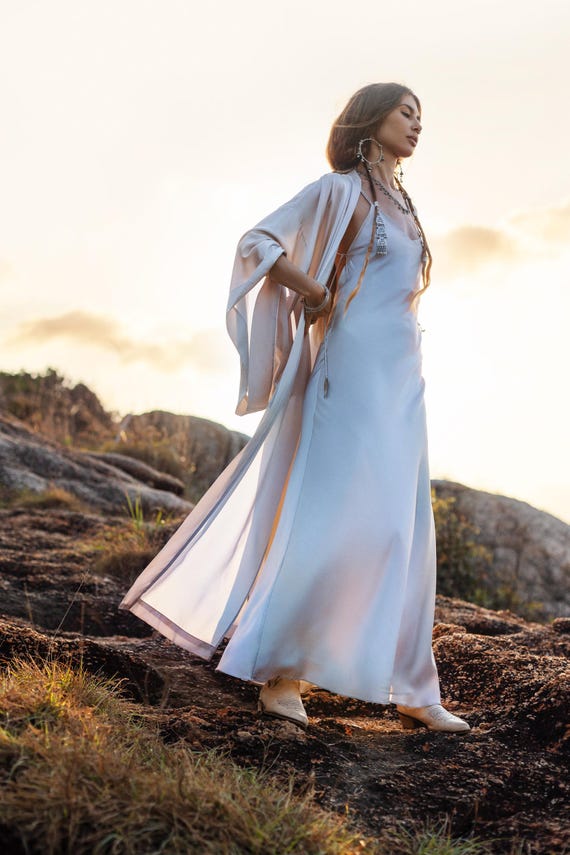 mist blue dress Peace Silk Maxi Dress: Organic Ahimsa Boho Bridal Gown Brass Angel Wings ABOUT THE BRAND. Luxury Chome Nasty Gal - Lace Color:party pets