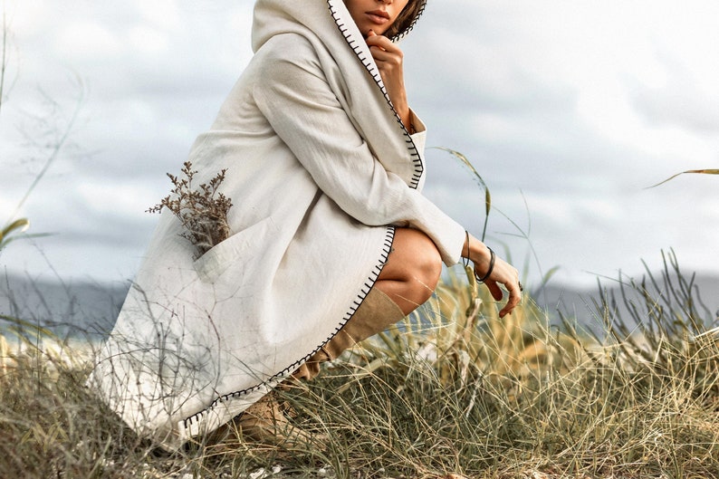 Cotton Blend Wrap Cardigan - Experience the touch of luxury with this breathtaking boho-style wrap cardigan made from organic cotton blend materials.