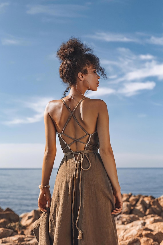 Green Boho Bridesmaid Dress Sage Embroidered Goddess Gown Adjustable Back Sustainable Wedding Maxi Dress Green Boho Bridesmaid Dress Sage Embroidered Goddess Gown Adjustable Back Sustainable Wedding Maxi Dress