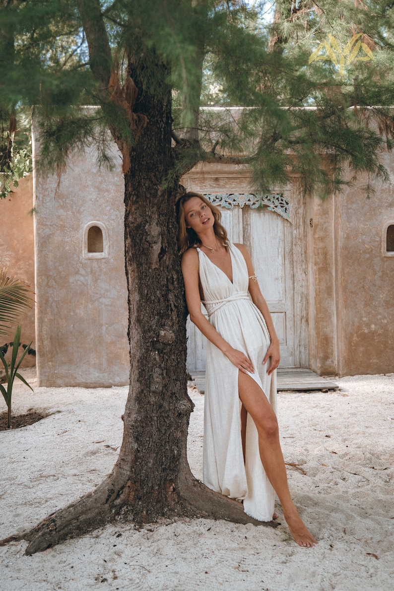 Precious organic cotton, lovingly handcrafted - buy this Off White Goddess Dress now!