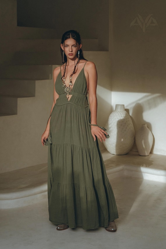 sage green maxi dress