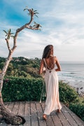 Off White Organic Goddess Bohemian Wrap Dress • Light Cotton Multiway Greek Magical Maxi Dress • Boho Natural Strapped Boho Style product logo