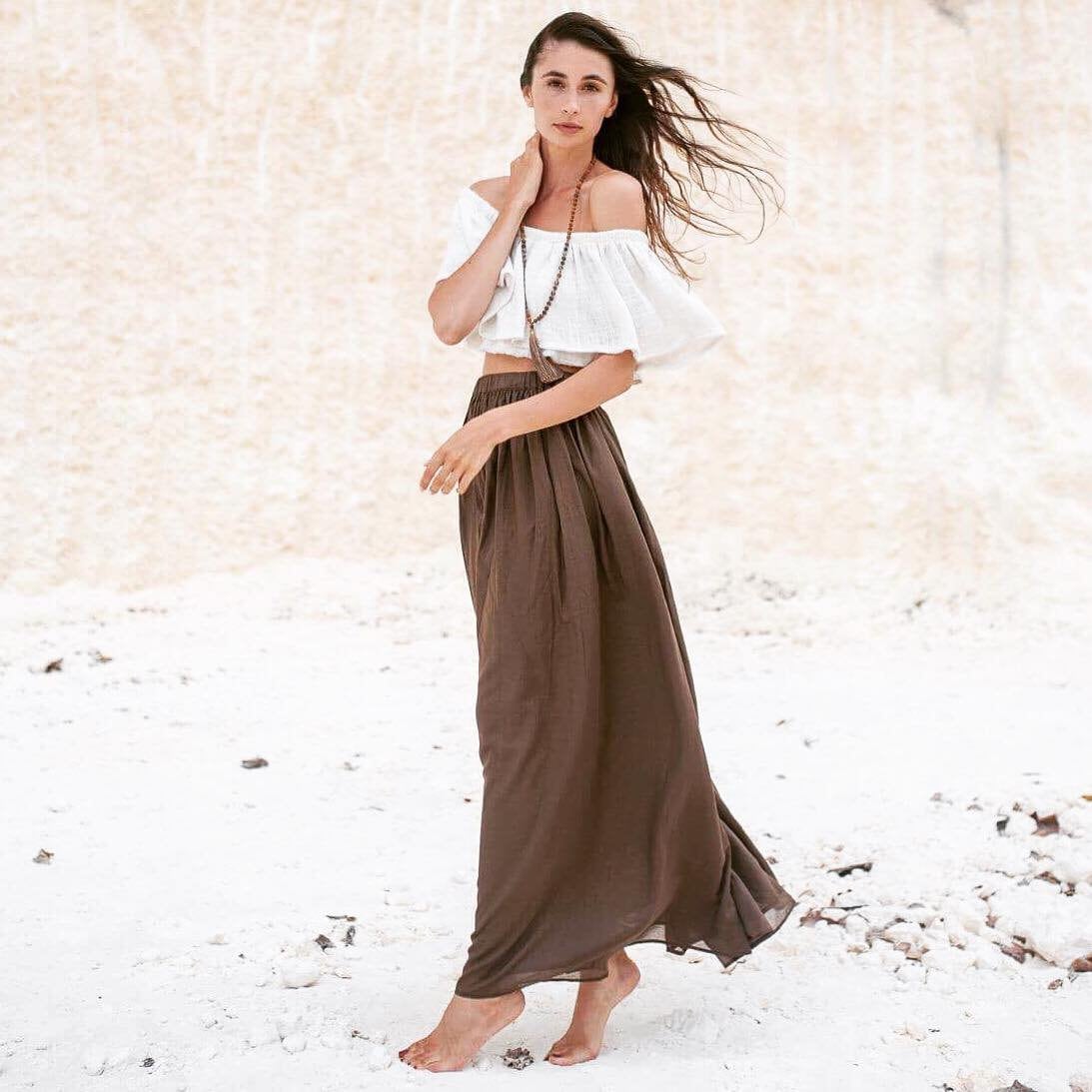 Brown top hippie skirt