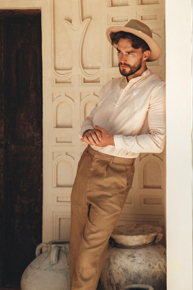 Dress to impress with this timeless menswear wardrobe staple. Look good for any occassion with our Linen Pants Mens.